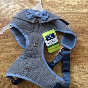 NWT Top Paw Comfort Harness Large (Girth 28" ") Gray W/ Bow Tie Size Large